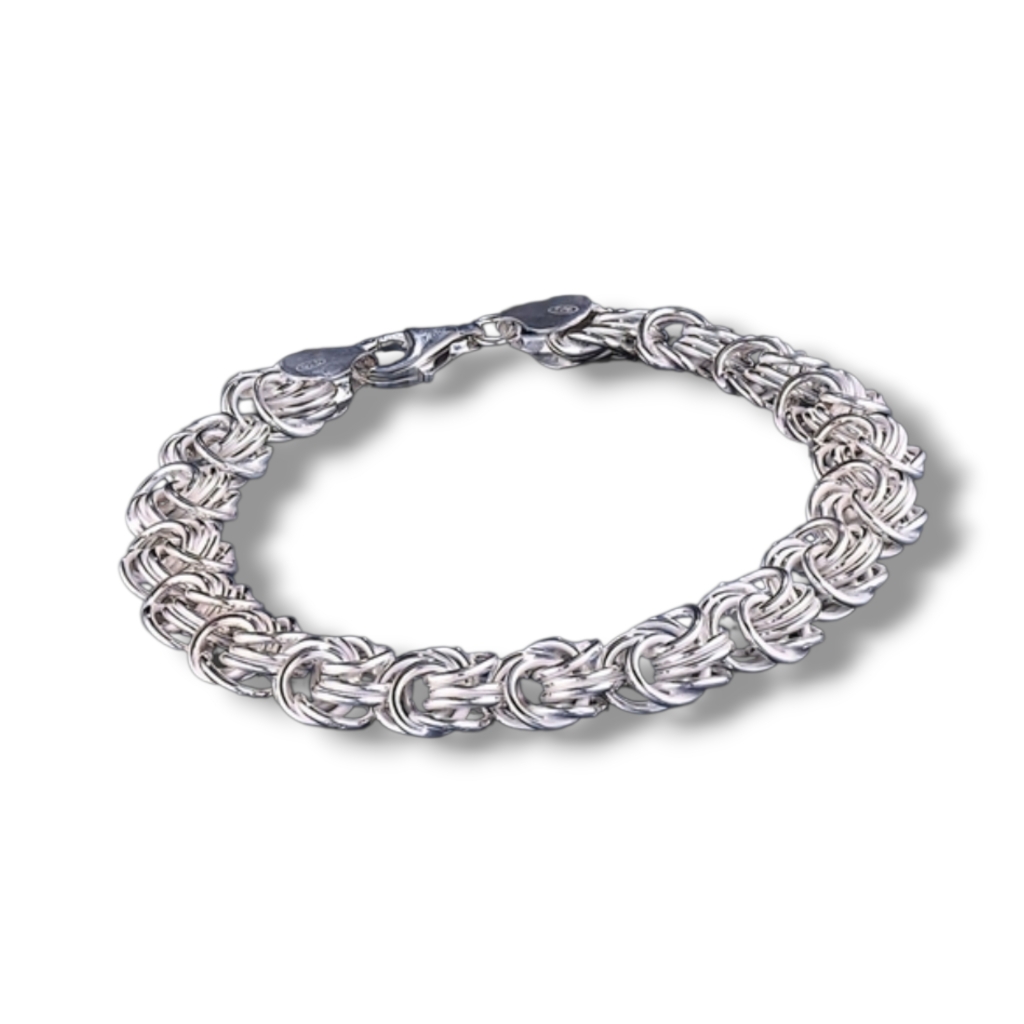 Stauer Elegant Italian Byzantine 925 Sterling Silver Chain Bracelet 150$